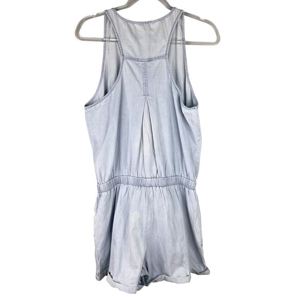 Aaron & Amber Romper Light Blue Chambray Large Sleeveless New - Picture 12 of 12